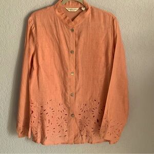 Katherine Kelly Irish Linen Floral Cutout Tunic